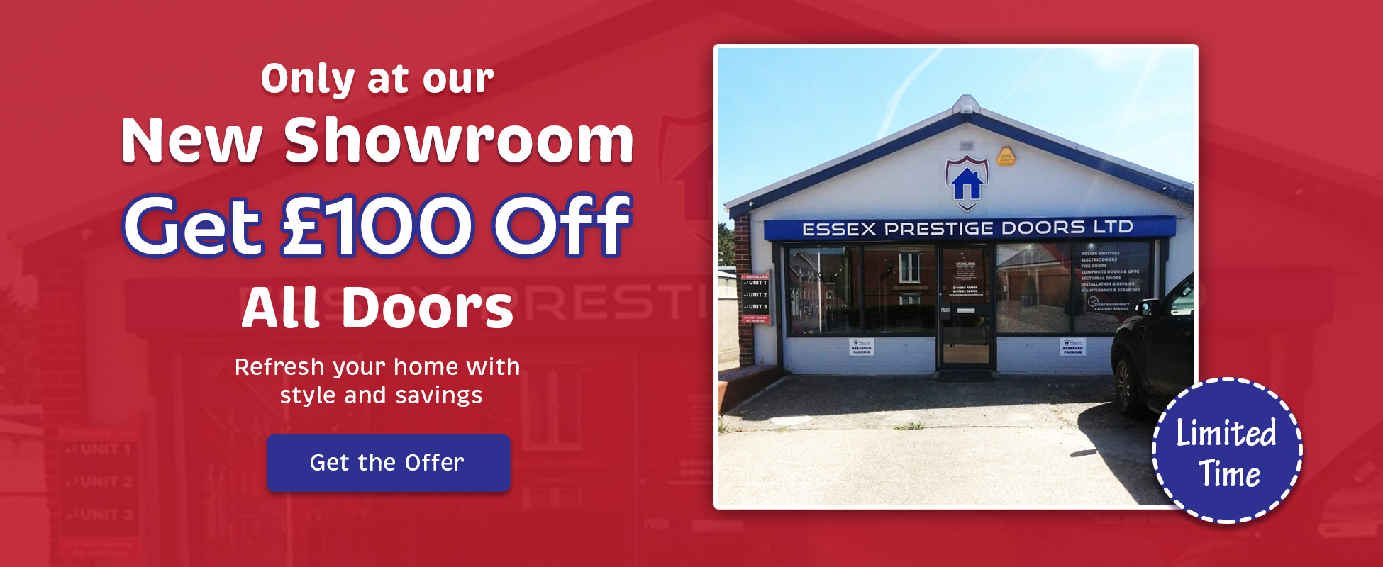 Essex prestige doors Banner
